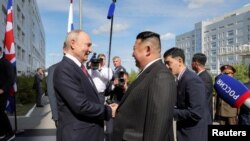 دیدار ولادیمیر پوتین، رئیس جمهوری روسیه، با کیم جونگ اون، رهبر کره شمالی