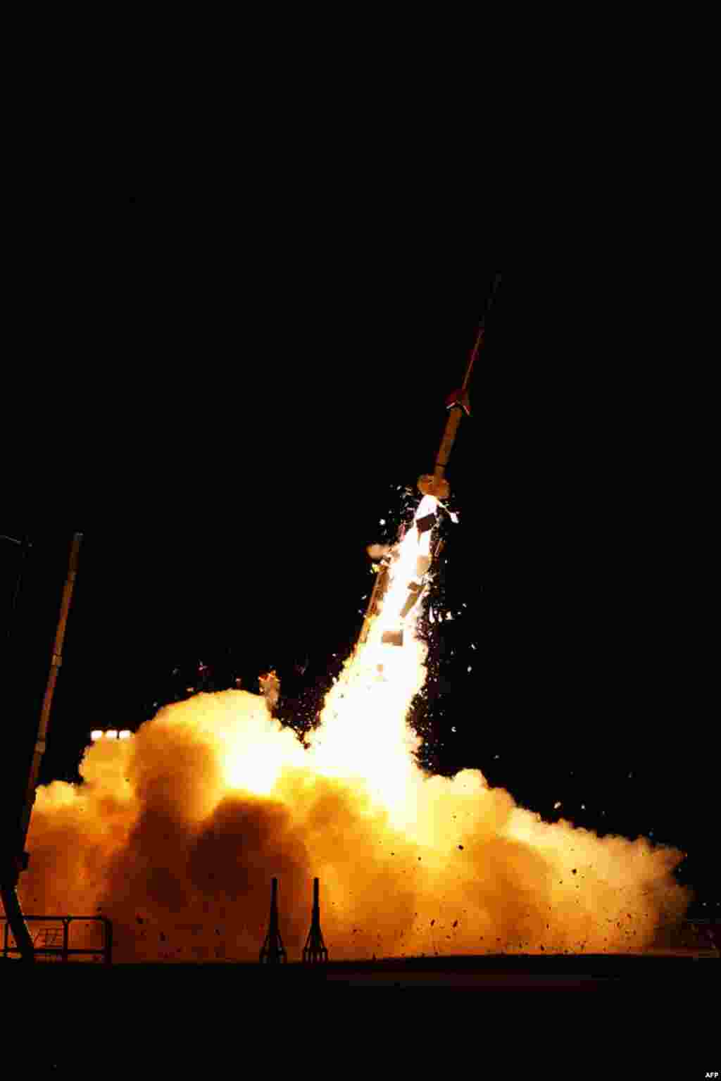 One of the five rockets NASA launched from the Wallops Flight Facility. (NASA/Wallops)