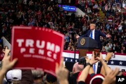 President Donald Trump speaks during a campaign rally at UW-Milwaukee Panther Arena, Jan. 14, 2020, in Milwaukee.
