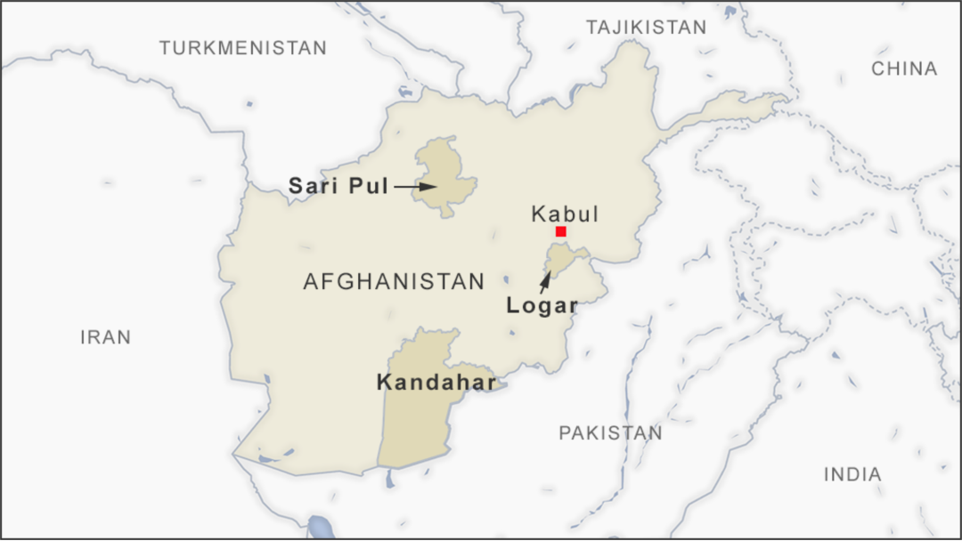 Kabul and Sar-e-Pul, Kandahar and Logar provinces