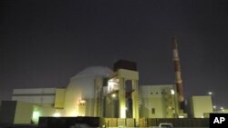 The reactor building of Iran's Bushehr Nuclear Power Plant. The photo was released by the semi-official Iranian Students News Agency (ISNA) in 2009. (AP Photo/ISNA,Mehdi Ghasemi)