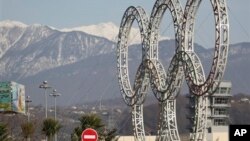 Cincin olimpiade telah dipasang di kota Sochi, Rusia yang terletak di Laut Hitam (foto: dok). 