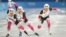Japan team competes during the men's team sprint at the Speed Skating during the 9th Asian Winter Games in Harbin, China, Feb. 10, 2025. 