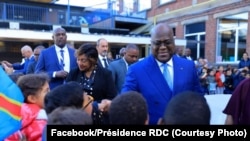 Président Félix Tshisekedi elongo na molongani wa ye Dénise Nyakeru na Institut ya médecine tropicale ya Anvers, Belgique, 18 septembre 2019. (Facebook/RDC)