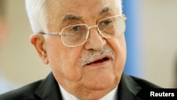 Palestinian President Mahmoud Abbas addresses the special meeting of Human Rights Council at the United Nations European headquarters in Geneva, Switzerland, Oct. 28, 2015.