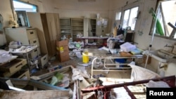 Damage is seen inside a hospital operated by Medecins Sans Frontieres after it was hit by a Saudi-led coalition air strike in the Abs district of Hajja province, Yemen, August 16, 2016.