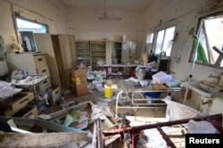 Damage is seen inside a hospital operated by Medecins Sans Frontieres after it was hit by a Saudi-led coalition airstrike in the Abs district of Hajja province, Yemen, Aug. 16, 2016.