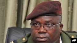 Military spokesman, lieutenant-colonel Daba na Walna of Guinea-Bissau, speaks in his office at the military camp in Bissau on April 17, 2012. 