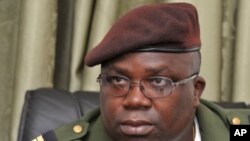 Military spokesman, lieutenant-colonel Daba na Walna of Guinea-Bissau, speaks in his office at the military camp in Bissau on April 17, 2012. 