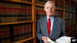 Judge William Canby is photographed in his office in Phoenix, Nov. 4, 2015. 