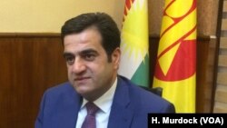 Ari Nanakali, a senior member of the ruling Kurdistan Democratic Party, says he believes an independent Kurdistan will be able to maintain peace with Baghdad through negotiations, in Erbil, Kurdish Iraq, Sept. 5, 2017.
