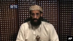This image released by the SITE Intelligence Group on 23 October 2010 shows a video still image from a portion of an Anwar al-Awlaki lecture