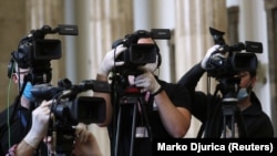 Snimatelji na konferenciji za novinare predsednika Srbije, arhivska fotografija