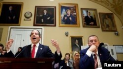 House Judiciary Committee ranking member Rep. Doug Collins (R-GA) listens as Rep. Jamie Raskin (D-MD) speaks during a House Rules Committee hearing on the impeachment against U.S. President Donald Trump, on Capitol Hill in Washington, U.S.