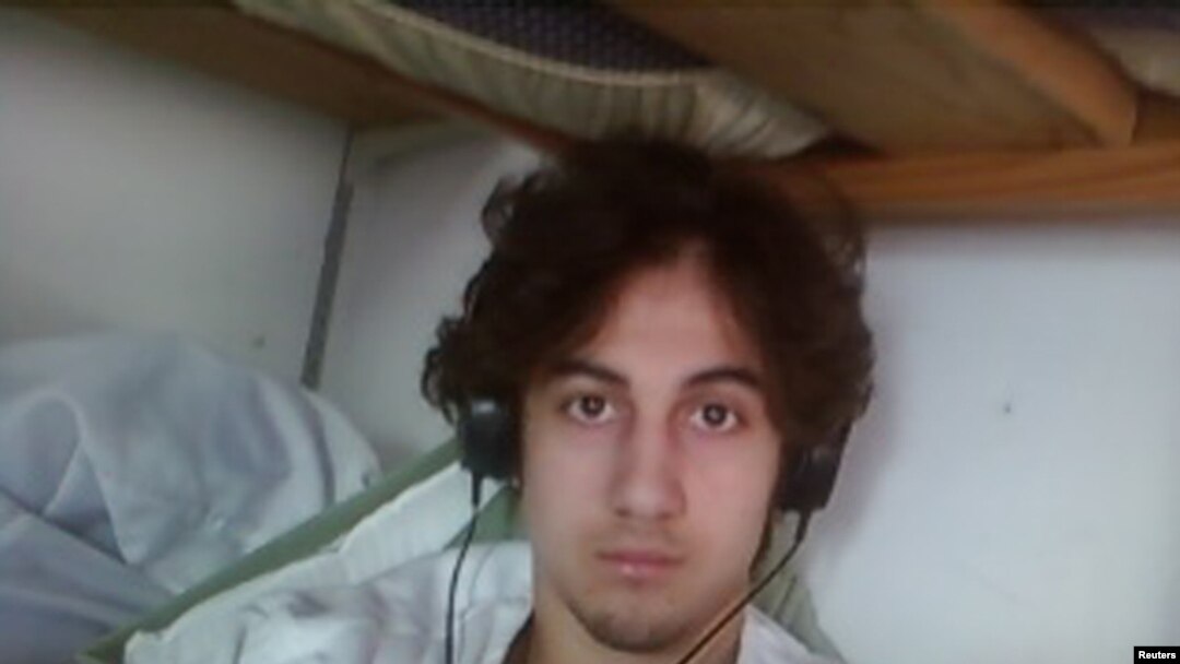 Dzhokhar Tsarnaev is pictured in this handout photo presented as evidence by the U.S. Attorney's Office in Boston, Massachusetts on March 23, 2015. Tsarnaev was heavily influenced by al Qaeda literature and lectures, some of which was found on his laptop,