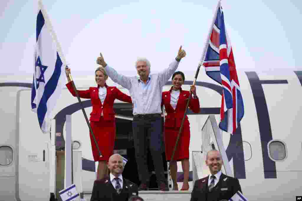 ریچارد برانسون مالک خط پروازی&nbsp;ویرجین آتلانتیک خط پروازی جدیدی از لندن به تل&zwnj;آویو راه انداخته و با خدمه نخستین پرواز را جشن گرفته است.&nbsp;