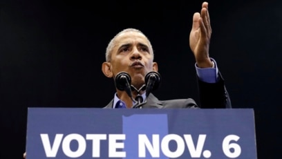 Ông Obama vận động cử tri ở tiểu bang Indiana hôm 4/11.