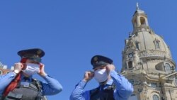 Njemački policajci nose maske, Dresden, 20. april 2020.