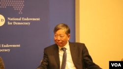 香港市民支援愛國民主運動聯合會(支聯會)祕書長李卓人。(美國之音記者 張富傑拍攝)