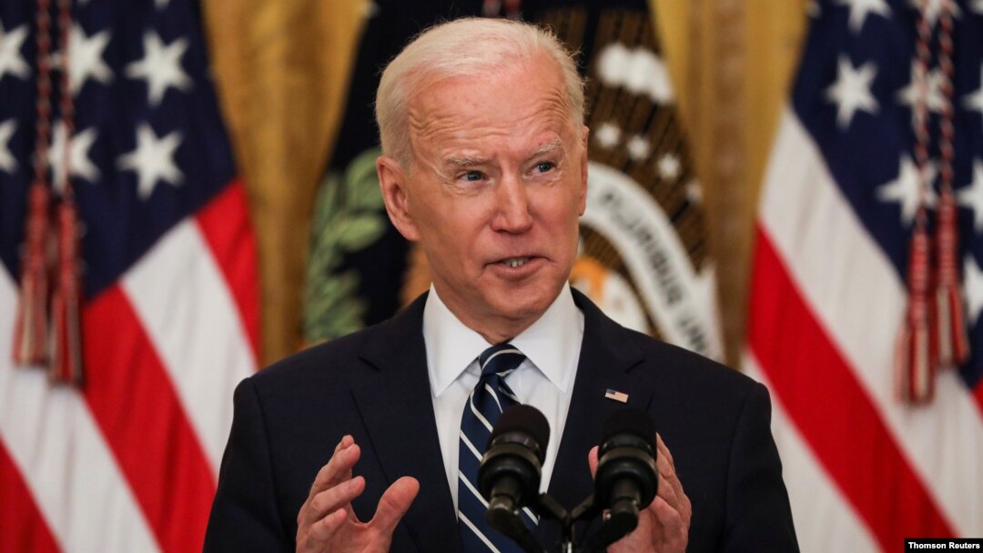 Tồng thống Joe Biden họp báo tại Tòa Bạch Ốc ngày 25/3/2021.