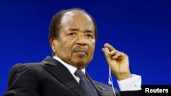 FILE - Cameroon President Paul Biya attends the Paris Peace Forum, France, Nov. 12, 2019. 