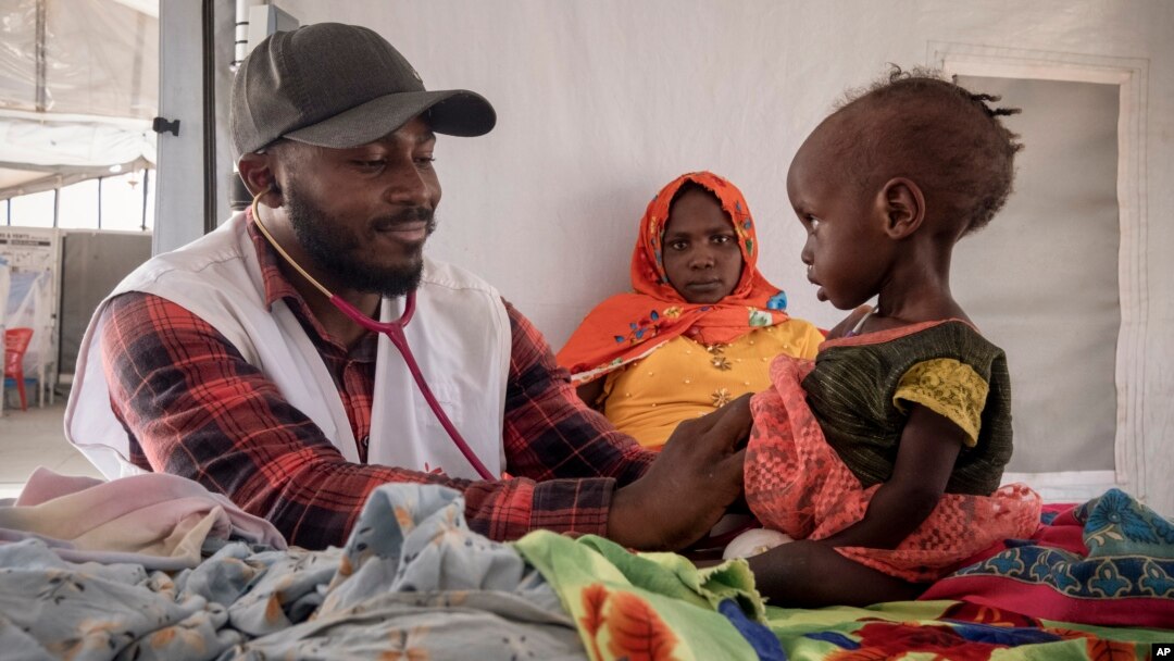 FILE - A Sudanese child suffering from malnutrition is treated at an MSF clinic in Metche Camp, Chad, near the Sudanese border, on April 6, 2024. The U.N. food agency warned of "imminent risk of famine" in Sudan.