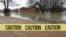 Caution tape closes off this neighborhood in Drew, Miss., Friday, March 11, 2016, as floodwaters have affected areas in the Delta. The flooding has affected the Delta to varying degrees. Additional rain is expected to continue through Saturday.
