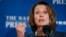 FILE - House Minority Leader Nancy Pelosi of Calif., gestures as she speaks during a news conference at the National Press Club in Washington, Feb. 27, 2017.