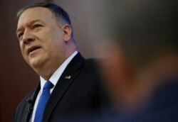 FILE - This Feb. 19, 2020 file photo shows U.S. Secretary of State Mike Pompeo at a news conference at the United Nations Economic Commission for Africa, in Addis Ababa, Ethiopia.
