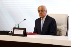 FILE - Zalmay Khalilzad, U.S. envoy for peace in Afghanistan, attends talks between the Afghan government and Taliban insurgents in Doha, Qatar, Sept. 12, 2020.