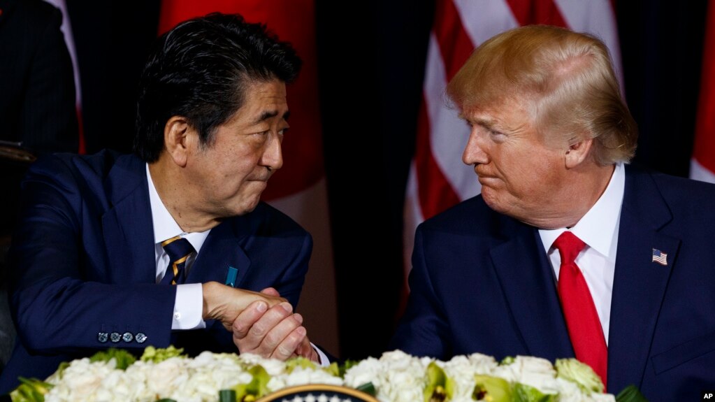 Thủ tướng Nhật Shinzo Abe và Tổng thống Hoa Kỳ Donald Trymp, ngày 23/09/2020, tại New York.