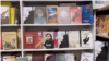 Books by Afghan and Pakistani authors are displayed in a store in Peshawar, Pakistan, March 14, 2025. The Taliban have banned 400 titles in Afghanistan.