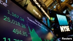 Una captura de pantalla del resultado para el Promedio Industrial Dow Jones al alza el 10 de marzo de 2020.