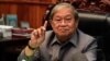 Khieu Kanharith, the Information Minister, talks about the media institution shut down in Cambodia, August 24, 2017. (Hean Socheata/VOA Khmer)