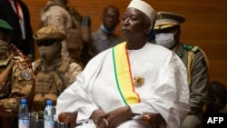 FILE - In this file photo taken on Sept. 25, 2020 transition Mali President Bah Ndaw is seen during his inauguration ceremony in Bamako.