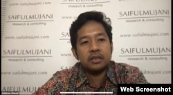 Manajer program Saiful Mujani Research and Consulting (SMRC), Saidiman Ahmad, Jumat 1 Oktober 2021. (Anugrah Andriansyah)