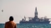 FILE - A drilling ship is seen off the Cypriot coastal city of Larnaca on Nov. 3, 2021.