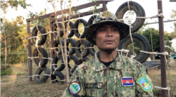 Reth Phearun, park ranger, speaks to VOA Khmer in Cambodia's wildlife sanctuary in Mondulkiri province's Koh Nhek district on Jan. 17, 2021. (Oun Chheng Por/VOA)