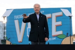 조 바이든 미국 대통령 당선인이 4일 조지아주 애틀랜타에서 민주당 상원 후보 지지 연설을 했다.
