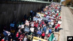 ABIC Action's 'Here to Work' Day Rally was held Nov.14, 2023 in Washington. (Joy Asico/AP Images for ABIC Action)