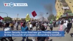 VOA60 Africa - Sudan: Security forces fired tear gas at protesters