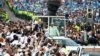 Pope Francis arrives for a holy mass at Simon Bolivar park in Bogota, Colombia, Sept. 7, 2017. 