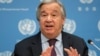 Sekretaris Jenderal Perserikatan Bangsa-Bangsa Antonio Guterres berbicara dalam konferensi pers di markas besar PBB di New York City, New York, AS, 20 November 2020. (Foto: Reuters)