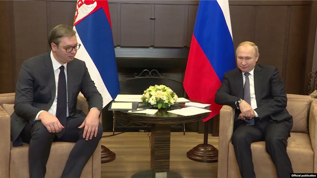 Predsednik Srbije Aleksandar Vučić na sastanku sa ruskim predsednikom Vladimirom Putinom