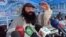 FILE - Syed Salahuddin, Supreme commander of Hizbul Mujahideen whose militants are fighting in Indian Kashmir against the Indian army, addresses his supporters in Muzaffarabad capital of Pakistan's administered Kashmir, July 13, 2011. 
