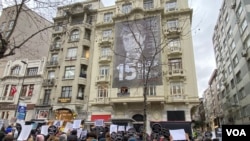 A memorial in Istanbul for Armenian-Turkish journalist Hrant Dink, who was killed Jan. 19, 2007. (Umut Colak/VOA)