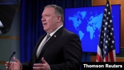 FILE PHOTO: U.S. Secretary of State Pompeo holds press briefing at the State Department in Washington