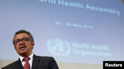 Tedros Adhanom Ghebreyesus, directeur général de l'OMS, lors de la 72ème Assemblée mondiale de la santé à Genève, en Suisse, le 20 mai 2019.