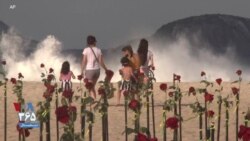 ۵۰۰ گل رز در ساحل به یاد قربانیان کرونا