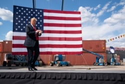 El presidente Trump habla en Fincantieri Marinette Marine, el jueves 25 de junio de 2020.